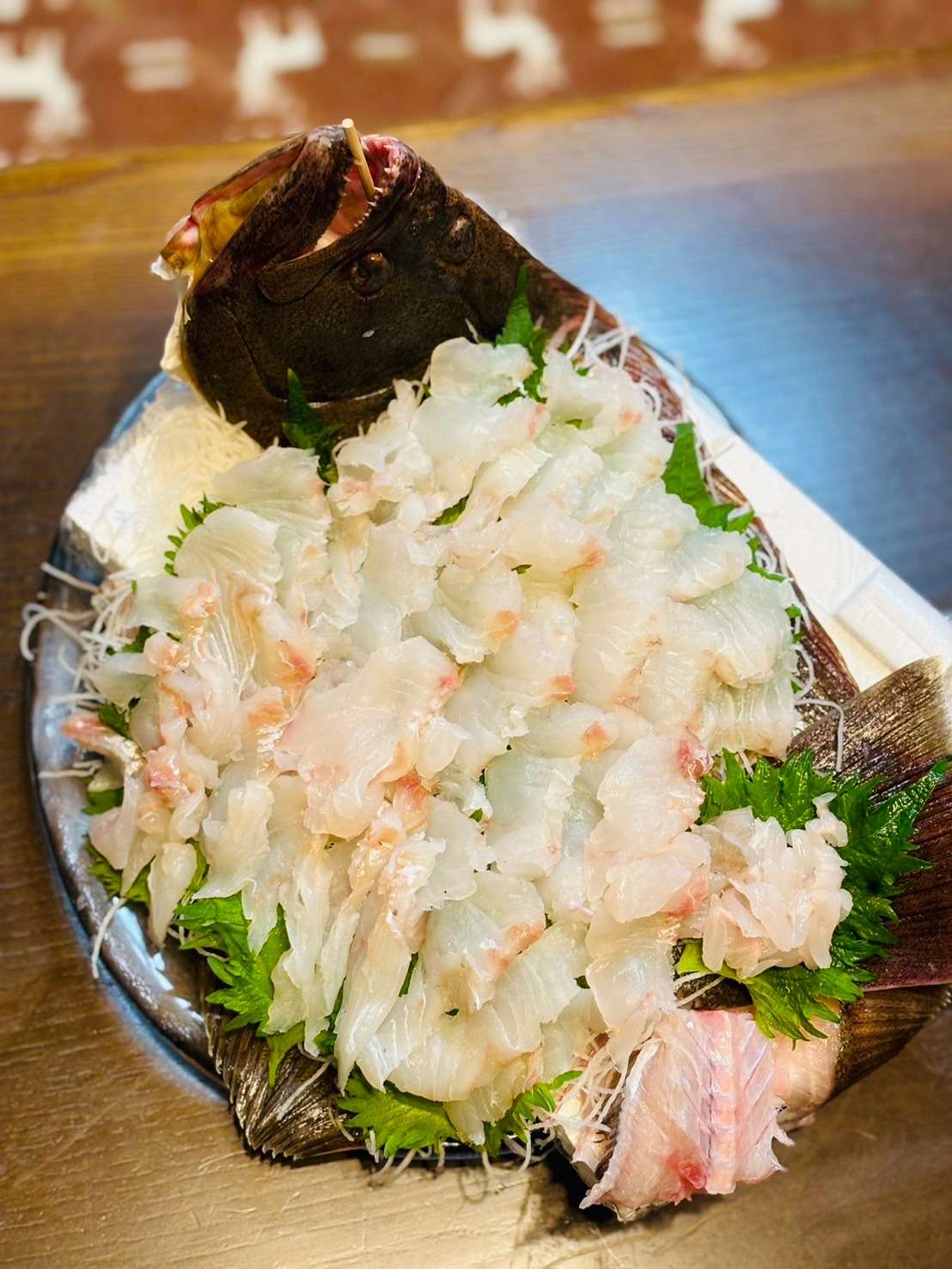 大寒丼その１は寒平目（どんぶり屋まぐろ大将）